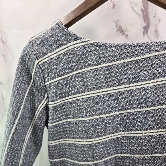 Anthropologie Dress Womens Medium Blue White Striped Mini Maeve V Neck Stretch - Picture 7 of 12